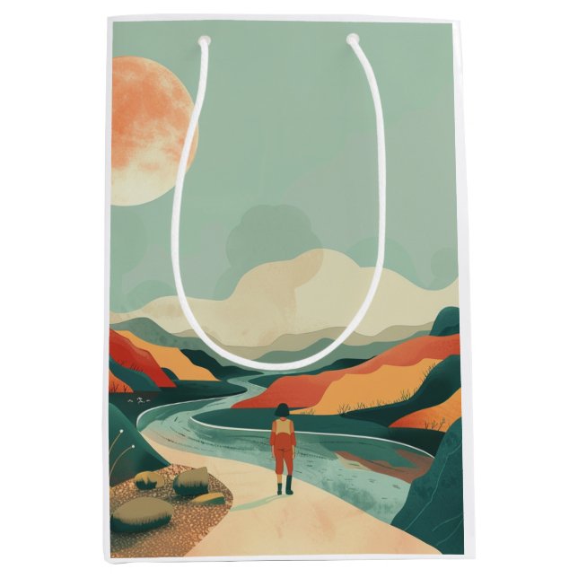 Boho Abstract Landscape (14) Medium Gift Bag (Front)