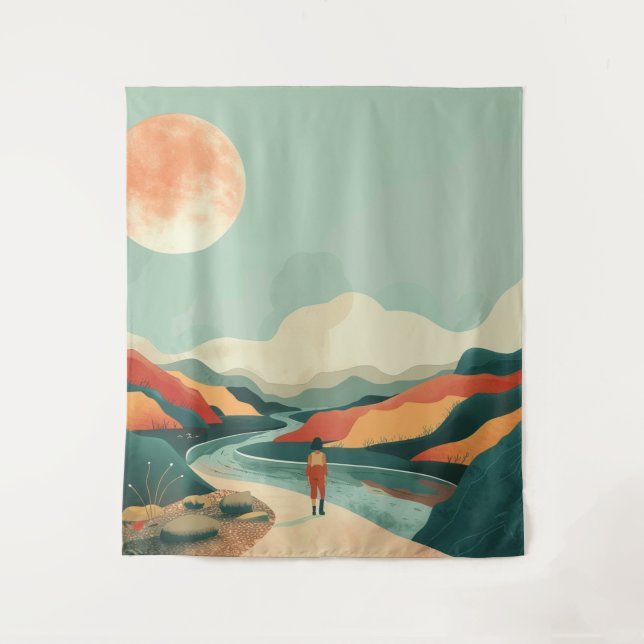 Boho Abstract Landscape (14) Tapestry (Front)