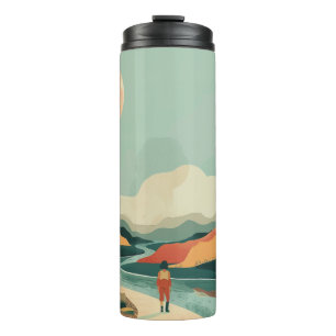Boho Abstract Landscape (14) Thermal Tumbler