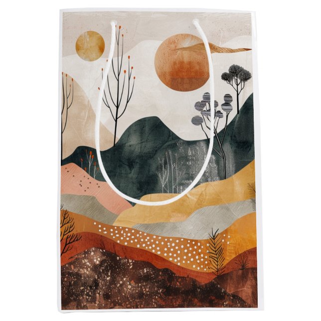 Boho Abstract Landscape (15) Medium Gift Bag (Front)