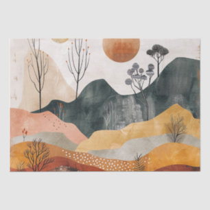 Boho Abstract Landscape (15) Tissue Paper