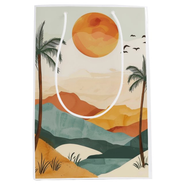 Boho Abstract Landscape (16) Medium Gift Bag (Front)
