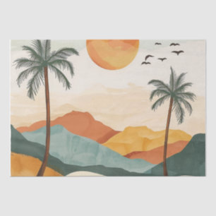 Boho Abstract Landscape (16) Tissue Paper