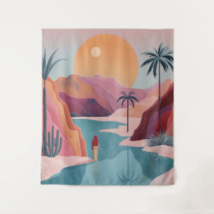 Boho Abstract Landscape (18) Tapestry