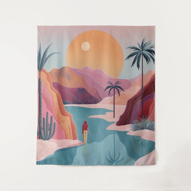 Boho Abstract Landscape (18) Tapestry (Front)