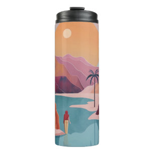 Boho Abstract Landscape (18) Thermal Tumbler