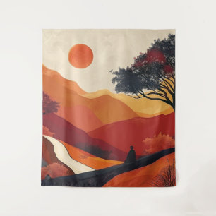 Boho Abstract Landscape (19) Tapestry