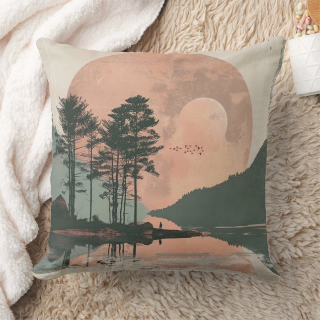 Boho Abstract Landscape (1) Cushion (Blanket)