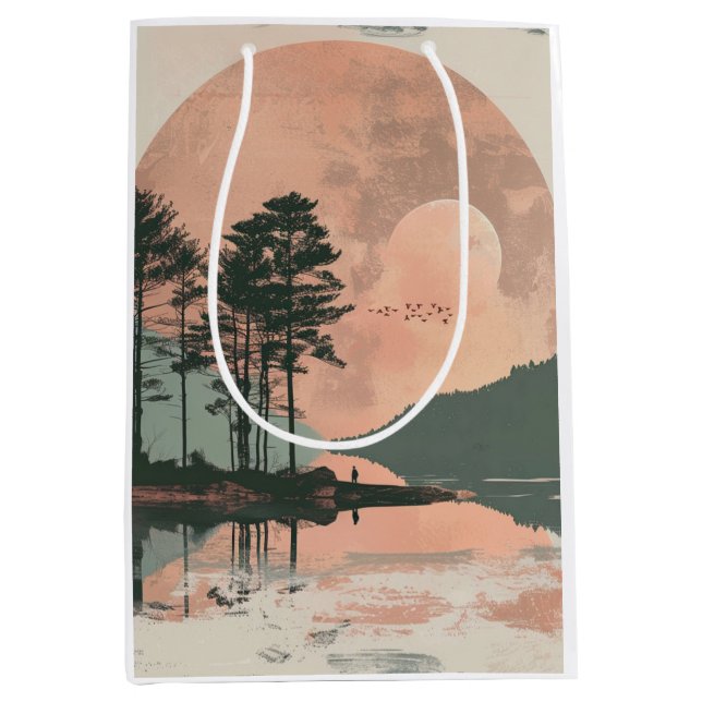 Boho Abstract Landscape (1) Medium Gift Bag (Front)