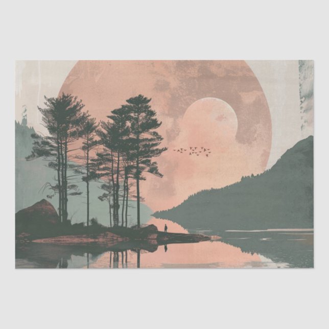 Boho Abstract Landscape (1) Tissue Paper (Front)