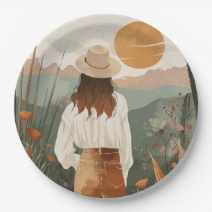 Boho Abstract Landscape (20) Paper Plate