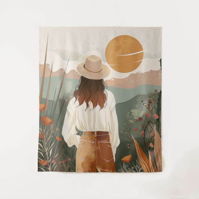 Boho Abstract Landscape (20) Tapestry (Front)