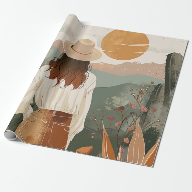 Boho Abstract Landscape (20) Wrapping Paper (Unrolled)