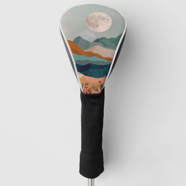 Boho Abstract Landscape (21) Golf Head Cover (Front)