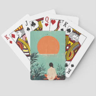 Boho Abstract Landscape (22) Playing Cards