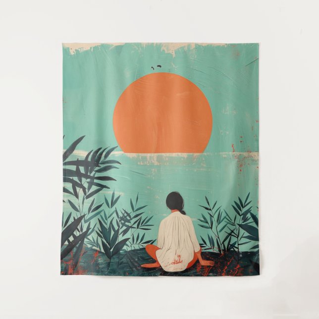 Boho Abstract Landscape (22) Tapestry (Front)