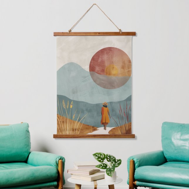 Boho Abstract Landscape (23) Hanging Tapestry (Living Room)