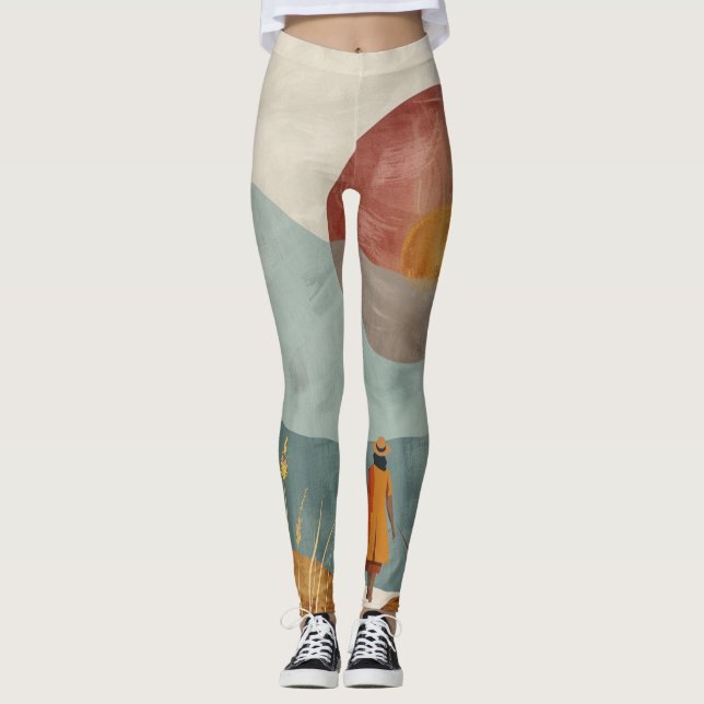Boho Abstract Landscape (23) Leggings (Front)