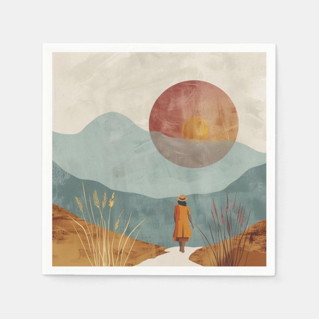 Boho Abstract Landscape (23) Napkin (Front)