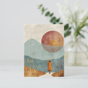 Boho Abstract Landscape (23) Postcard
