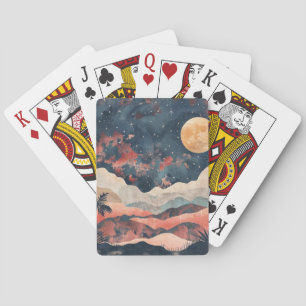 Boho Abstract Landscape (24) Playing Cards