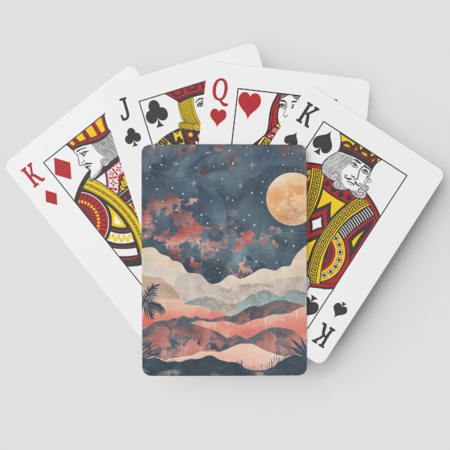 Boho Abstract Landscape (24) Playing Cards (Back)