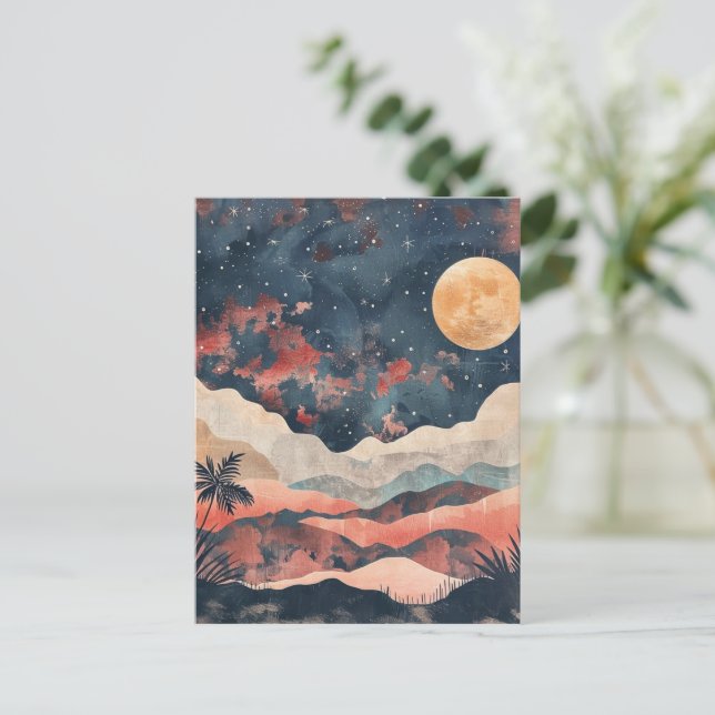 Boho Abstract Landscape (24) Postcard (Standing Front)