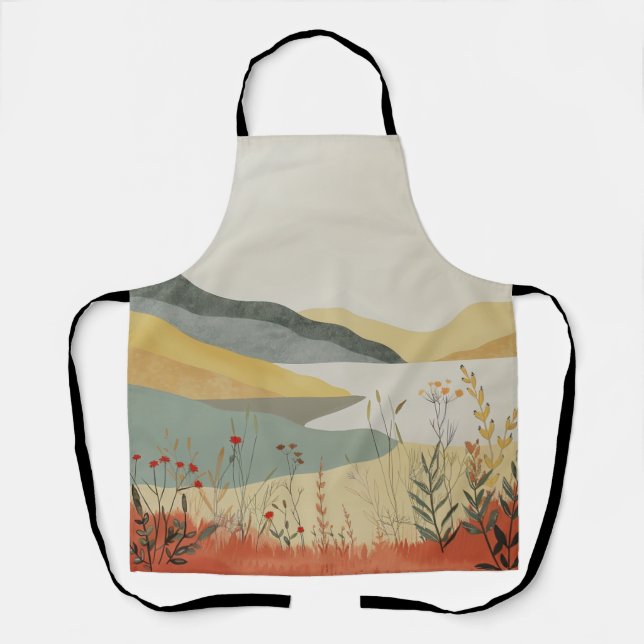 Boho Abstract Landscape (25) Apron (Front)