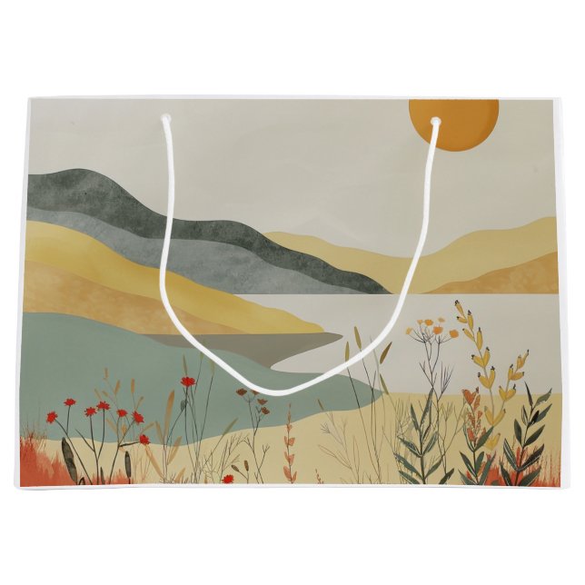 Boho Abstract Landscape (25) Large Gift Bag (Front)