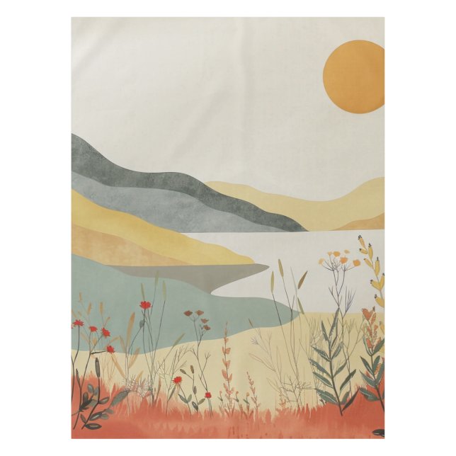 Boho Abstract Landscape (25) Tablecloth (Front)