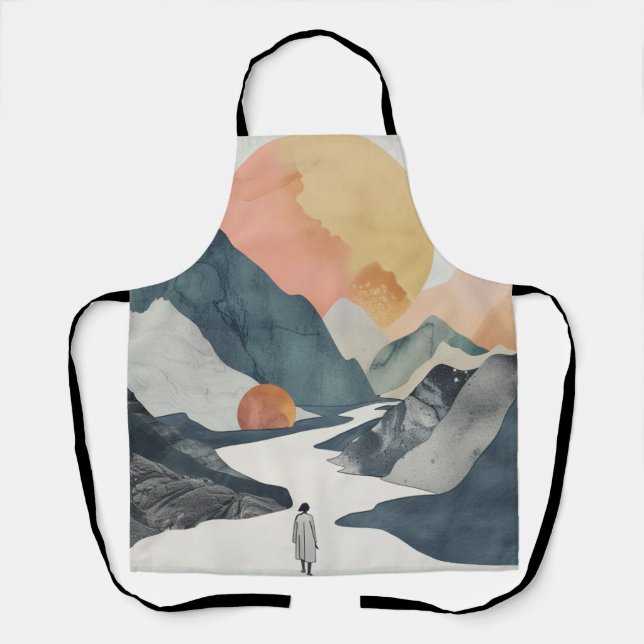 Boho Abstract Landscape (2) Apron (Front)