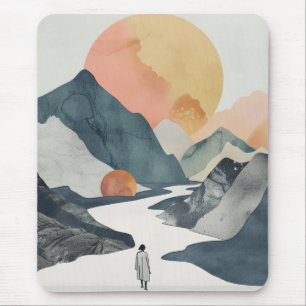 Boho Abstract Landscape (2) Mouse Pad