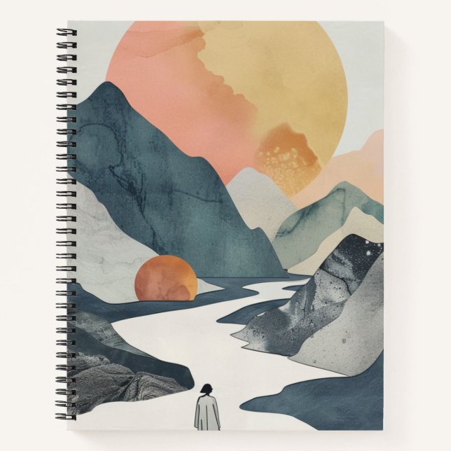 Boho Abstract Landscape (2) Notebook (Front)
