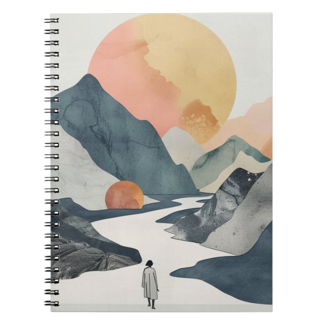 Boho Abstract Landscape (2) Notebook (Front)
