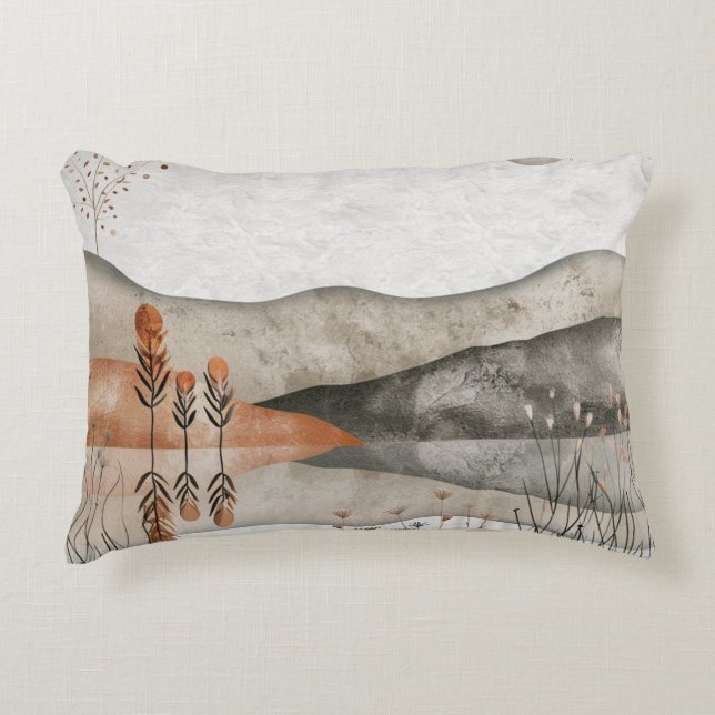 Boho Abstract Landscape (3) Decorative Cushion (Front)