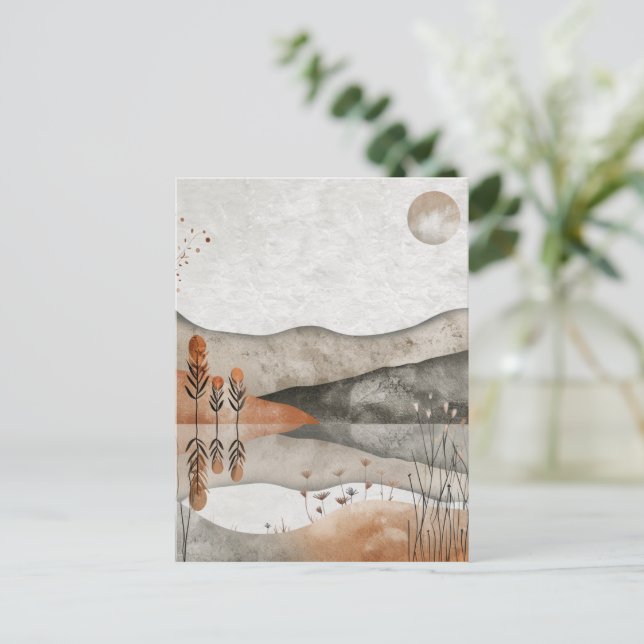 Boho Abstract Landscape (3) Postcard (Standing Front)