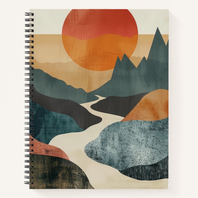 Boho Abstract Landscape (5) Notebook (Front)