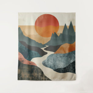 Boho Abstract Landscape (5) Tapestry