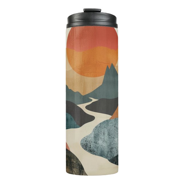 Boho Abstract Landscape (5) Thermal Tumbler (Front)