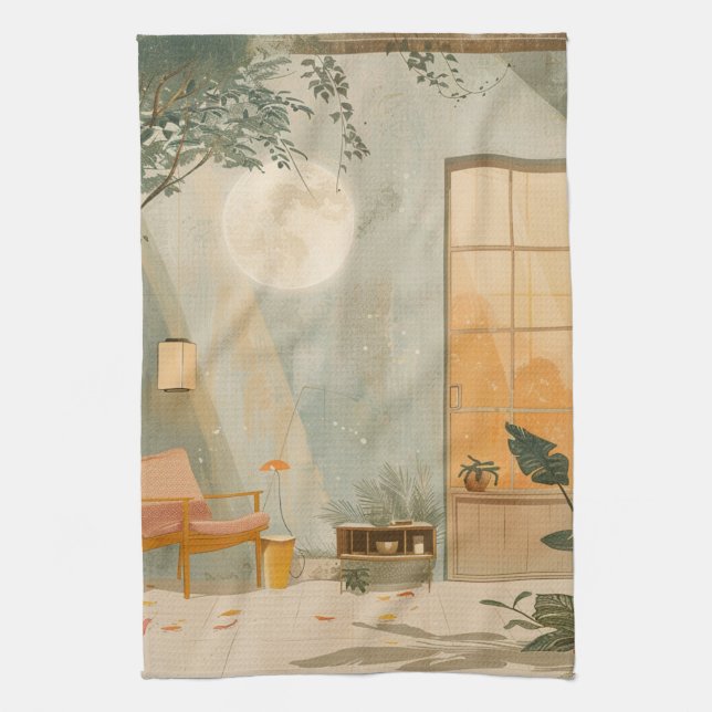 Boho Abstract Landscape (6) Tea Towel (Vertical)