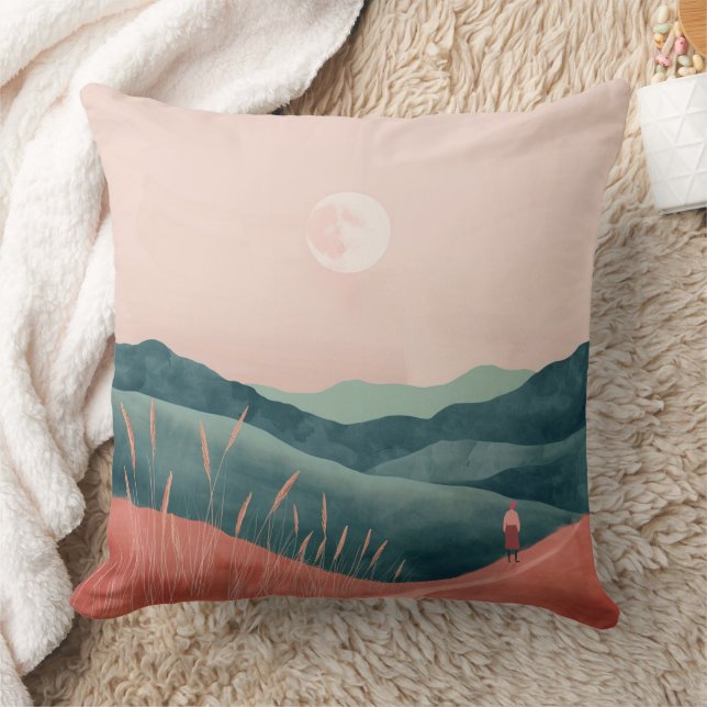 Boho Abstract Landscape (7) Cushion (Blanket)