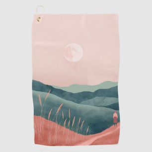Boho Abstract Landscape (7) Golf Towel