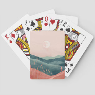 Boho Abstract Landscape (7) Playing Cards