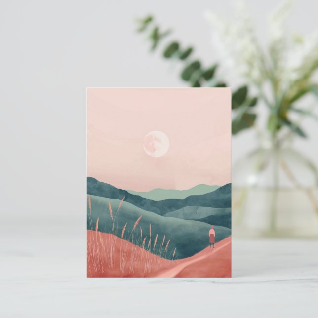Boho Abstract Landscape (7) Postcard (Standing Front)