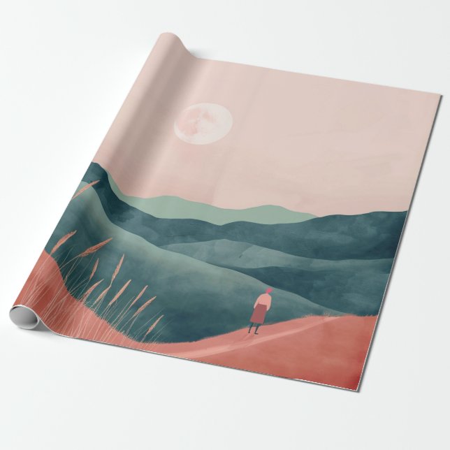 Boho Abstract Landscape (7) Wrapping Paper (Unrolled)