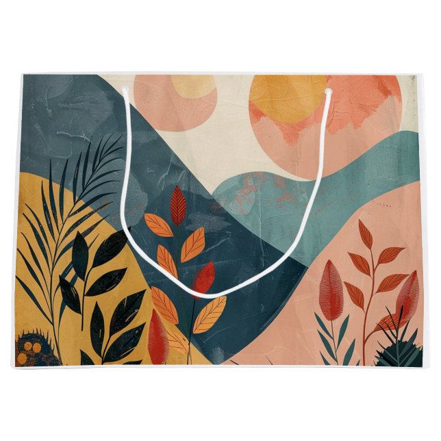 Boho Abstract Landscape (8) Large Gift Bag (Front)