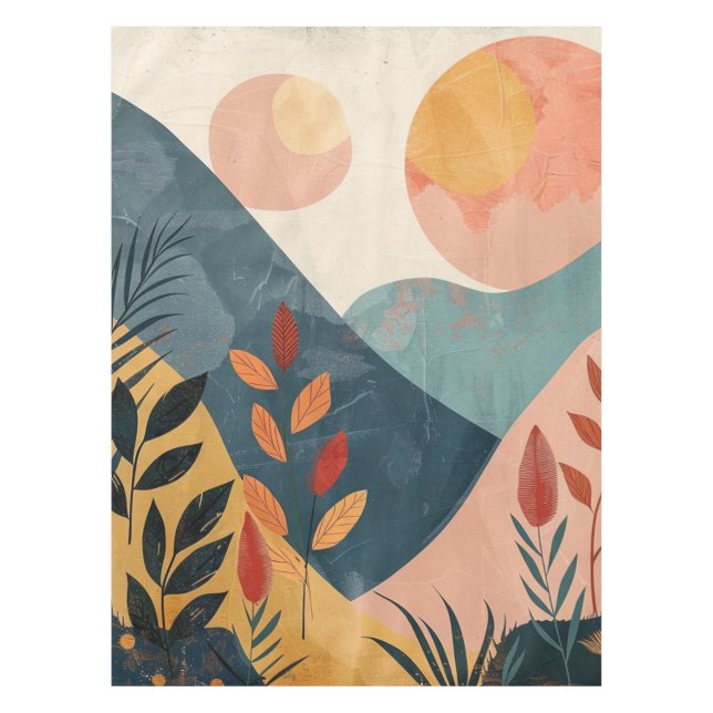 Boho Abstract Landscape (8) Tablecloth (Front)