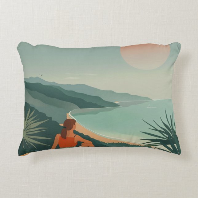 Boho Abstract Landscape (9) Decorative Cushion (Front)