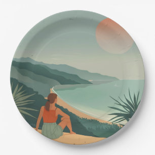 Boho Abstract Landscape (9) Paper Plate