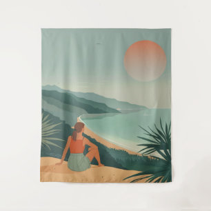 Boho Abstract Landscape (9) Tapestry